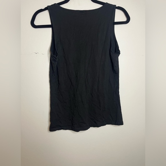 Ann Taylor, Black, Sleeveless, Ruched V-Neck Neck, Tank Top, Women’s Size Medium - Picture 3 of 4